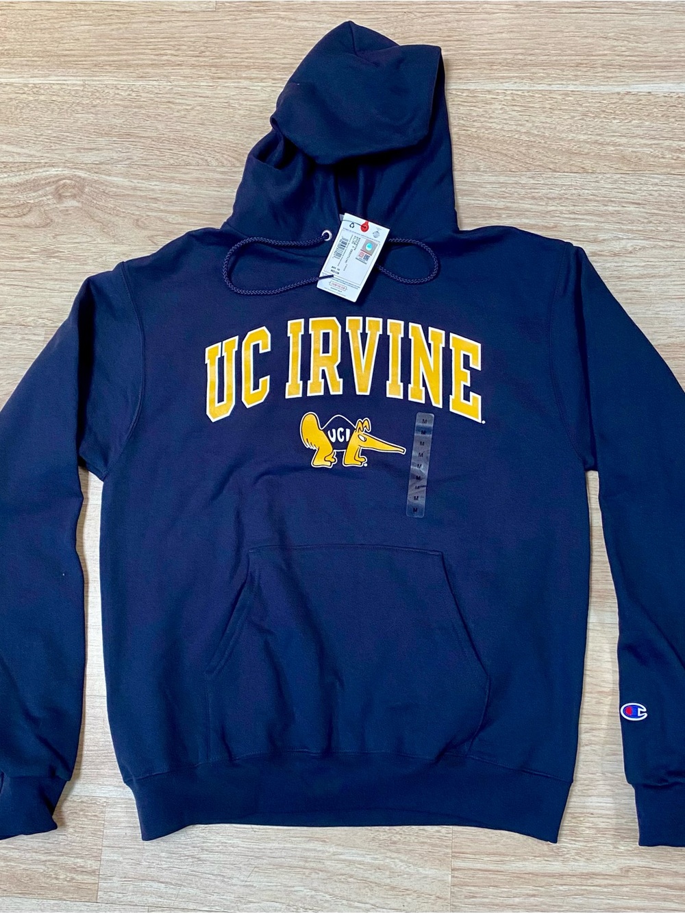 Champion UC Irvine Hoodie Mens Medium Blue UCI Anteaters Pullover Sweatshirt NWT